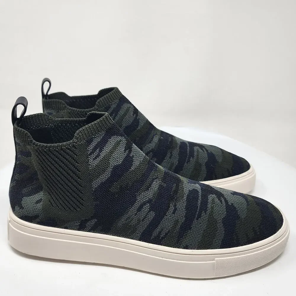 Sanctuary Dare Camo High Top Sock Sneakers Women 8 Green Stretch Comfort Shoes